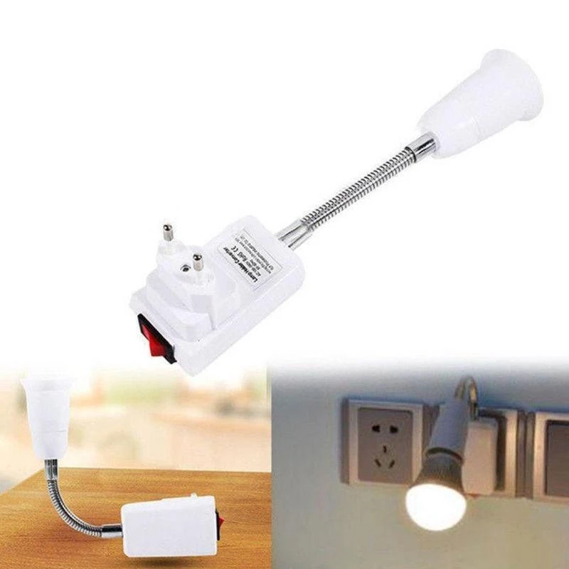 

E27 EU Plug Socket Adapter Lamp Bulb Adapter Extenders for Home Light Fixtures