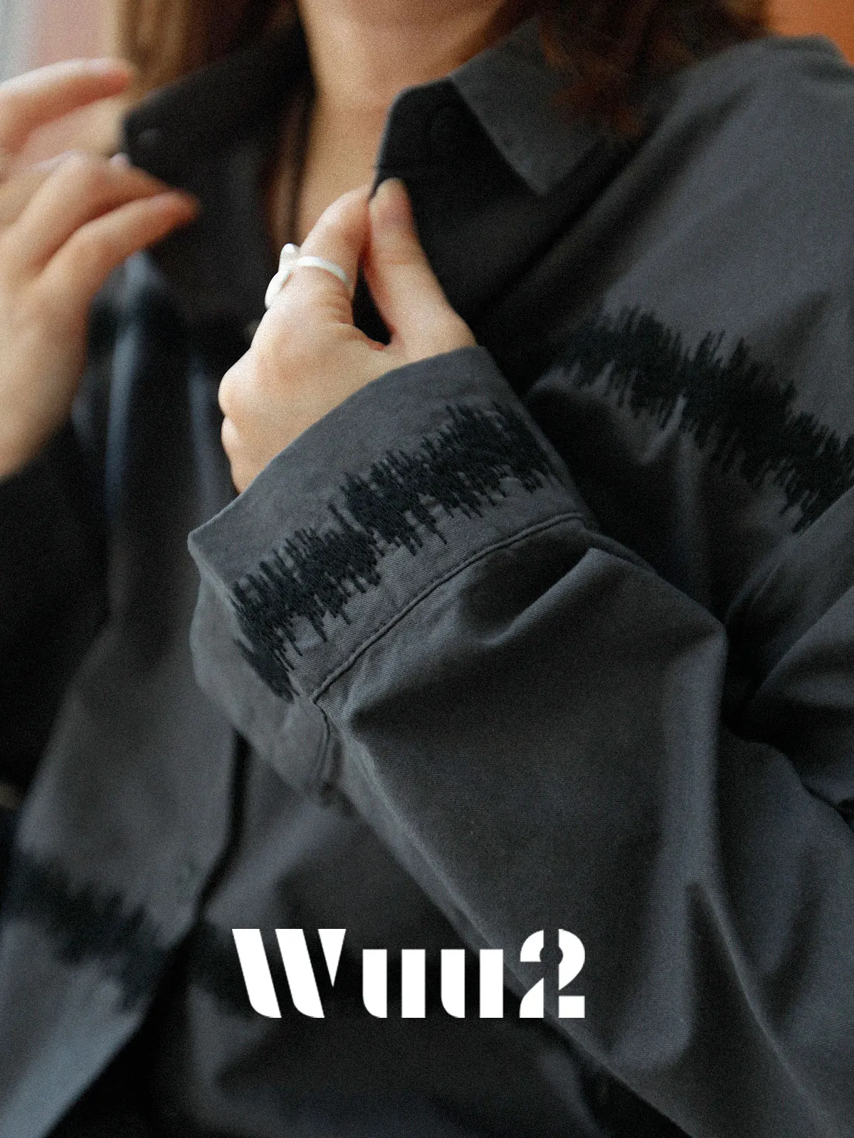 

ay Bla Embroidered irt Women's Unique mat Design Sensation Top Wuu2 f Heareat Tee Dimensional Ripple Stitch