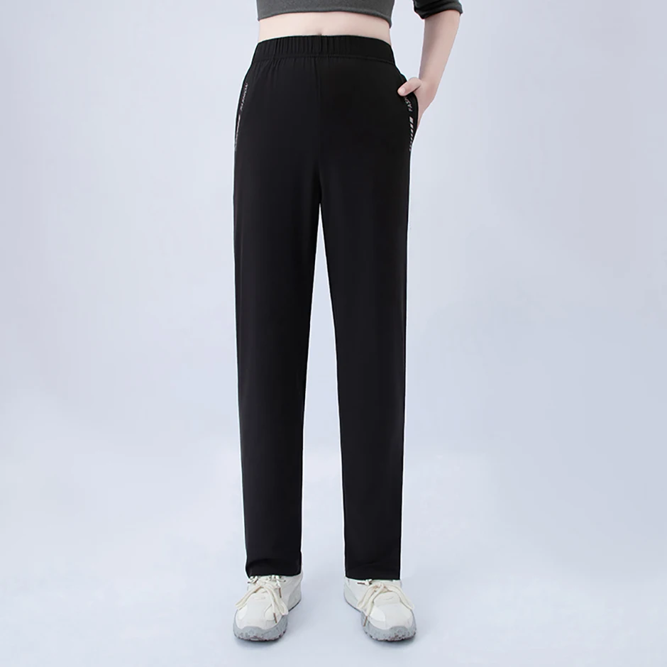Sommerhosen für Damen, einfarbige Freizeithosen mit Taschen, vielseitig, schlicht und sportlich, Haremshosen, bequeme und sonnenschützende Hosen. – Detail 3