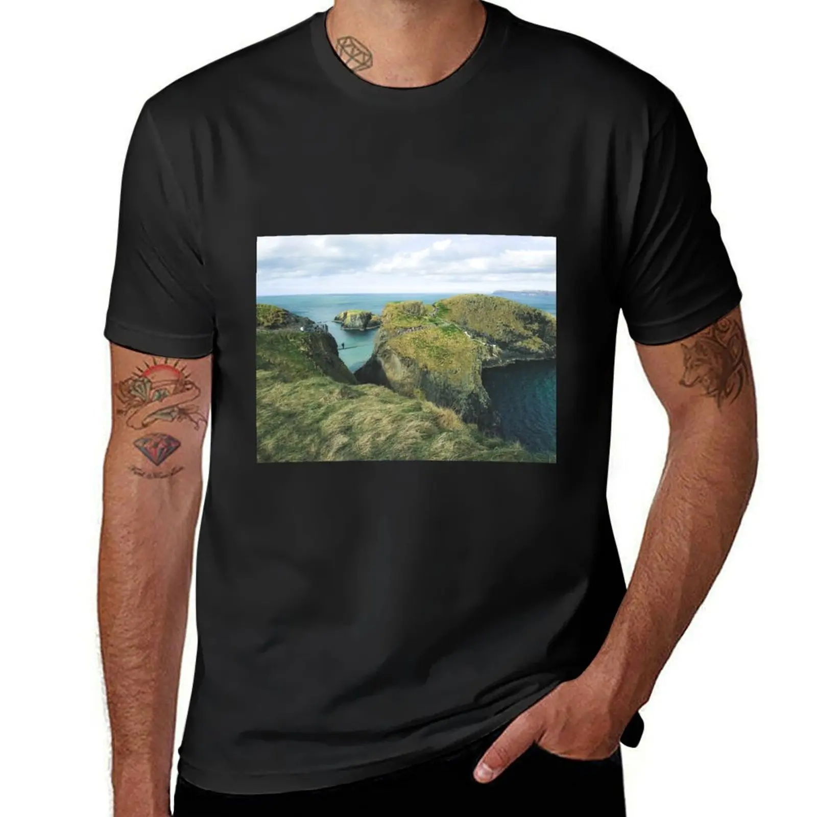 Carrick-a-Rede Bridge | Ireland T-Shirt graphics quick-drying tops fitted t shirts for men