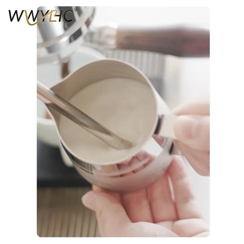 Suitable for Pointed Mouth Latte Tank Thickened 304 Coffee Stainless Steel Latte Cup, Professional Machine Milk Foam  Utensils