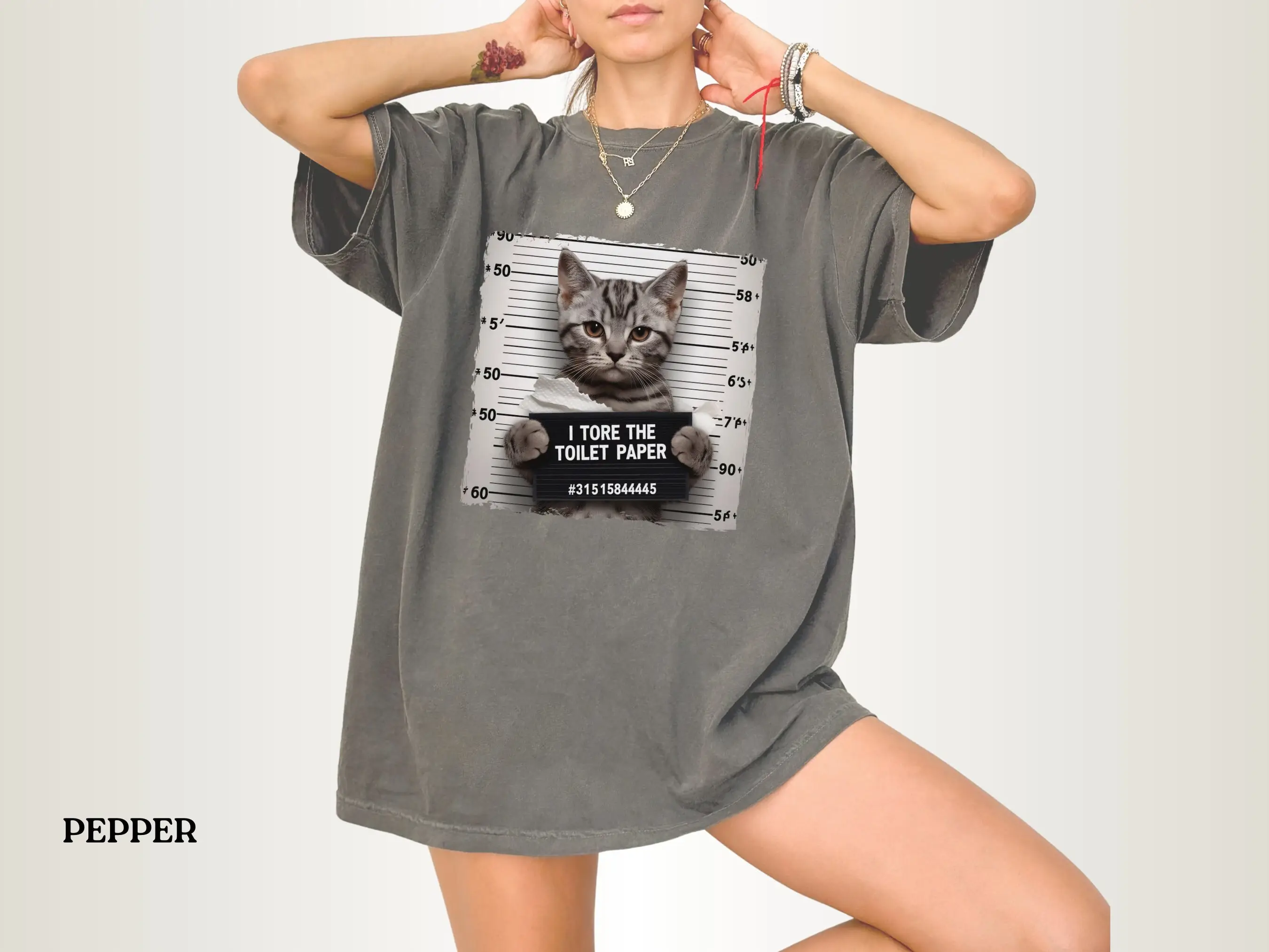 

Funny Cat Mugshot T Shirt Gag For Lovers I Did It Guilty Humor Comfort Colors