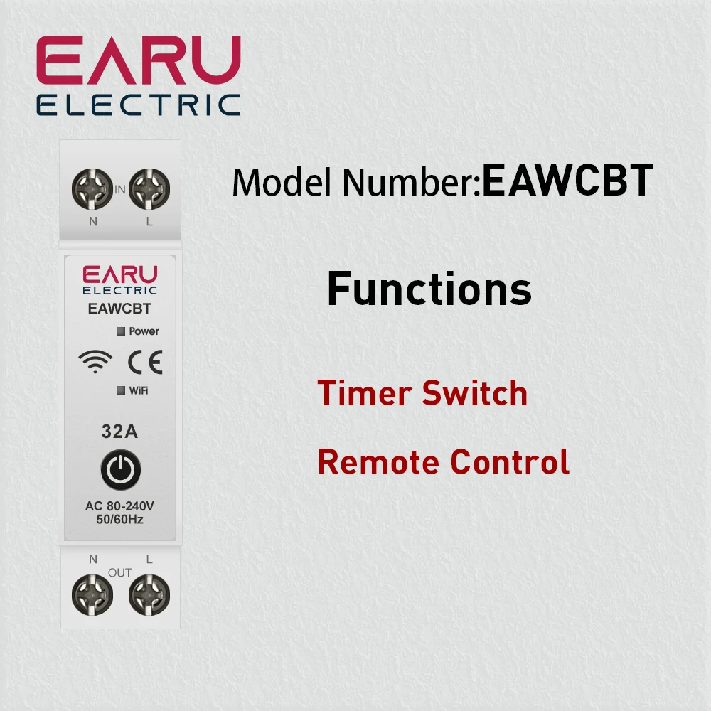 6-63A 1P+N WiFi Smart Circuit Breaker  Kwh Energy Meter Monitoring Timer Relay MCB TUYA Smart Life Voltage Current Protection