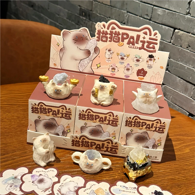 لطيف القط باي كريستال صندوق أعمى تمثال لطيف سيامي القط الإبداعية مكتب عمل الديكور العنصر المألوف مفاجأة هدية لفتاة
