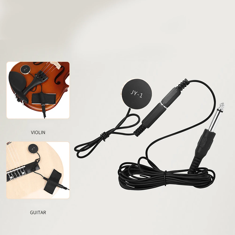 Captador Piezo para Violão, Violino, Bandolim, Banjo e Ukulele com Controle de Volume e Fixação por Ventosa Não Danosa