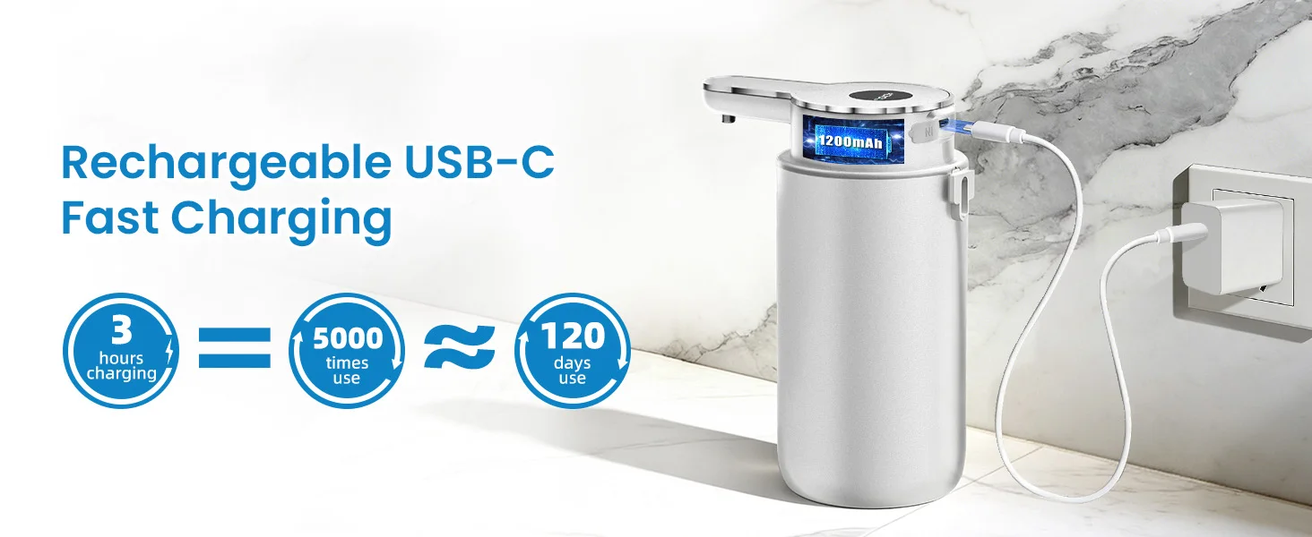 420ML Berührungsloser Digitaler Seifenspender mit 6-stufiger Schaum-/Flüssigkeitsregulierung, Automatischer Intelligenter Sensor-Handdesinfektionsmittel-Pumpspender – Detail 6
