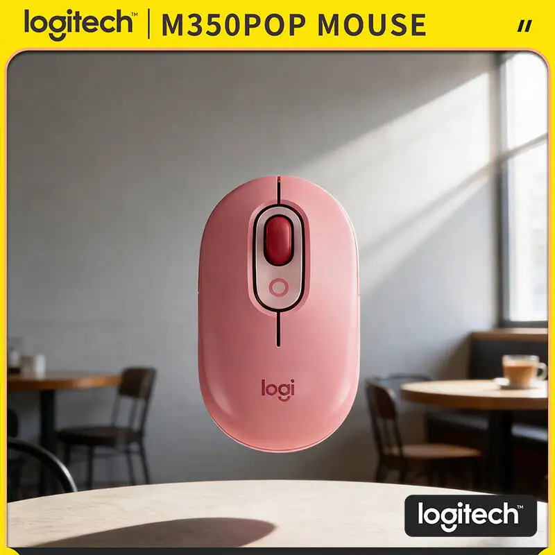 

Беспроводная мышь Logitech M350 POP, 77 г, легкая, с функцией автоматического перехода в режим сна, экономия энергии, бесшумные клики, для библиотеки, кафе, путешествий, офиса
