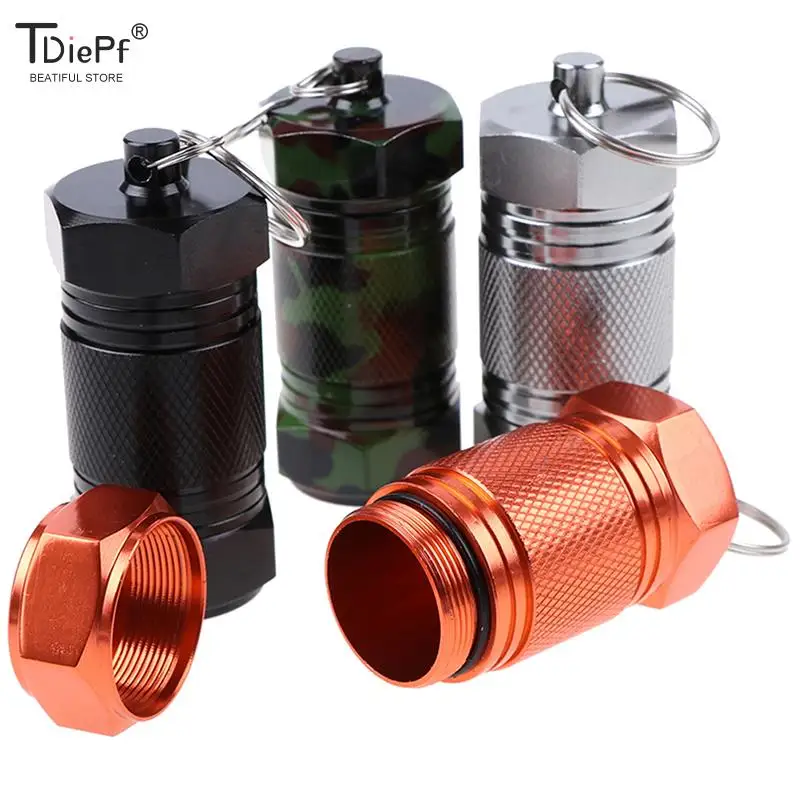 Hot Emergency Medicine Storage Bottles Outdoor Waterproof Seal Tank Aluminum Capsule Container Drug Organizer Pocket Pill Cases