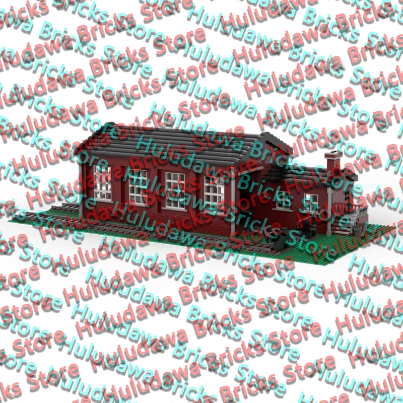 QWERT City Street View Model MOC Building Bricks Hangar Goods Shed Modular Technology Children Holiday Gifts Assemble Toys