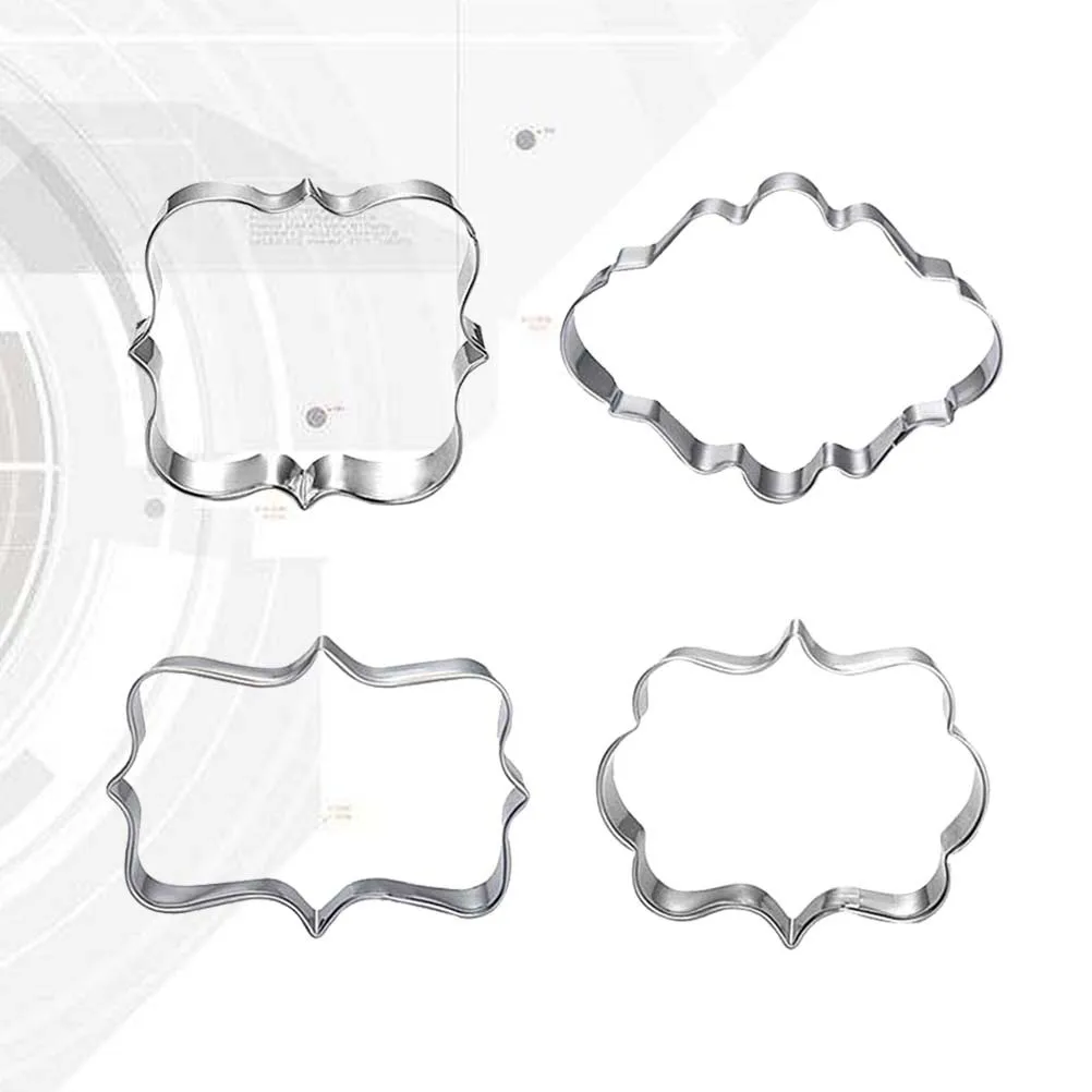 

4pcs Stainless Steel Cookie Molds Set Baking Dessert Mold Non-Stick Rust-Proof Odorless Eco-Friendly Easy Demoulding For Diy