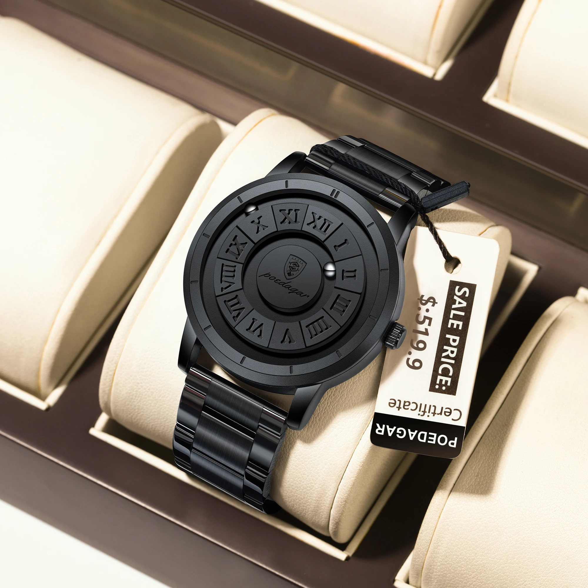 POEDAGAR Luxury Original นาฬิกาสําหรับชายกันน้ําแฟชั่นคุณภาพสูงนาฬิกาข้อมือผู้ชายสแตนเลสสตีลควอตซ์นาฬิกาผู้ชาย Reloj