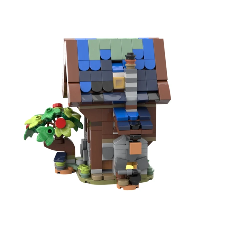 431PCS MOC-133028 중세 대장장이 복고풍 주택 건축물 스트리트 뷰 시리즈 모델 블록 장난감 어린이 선물