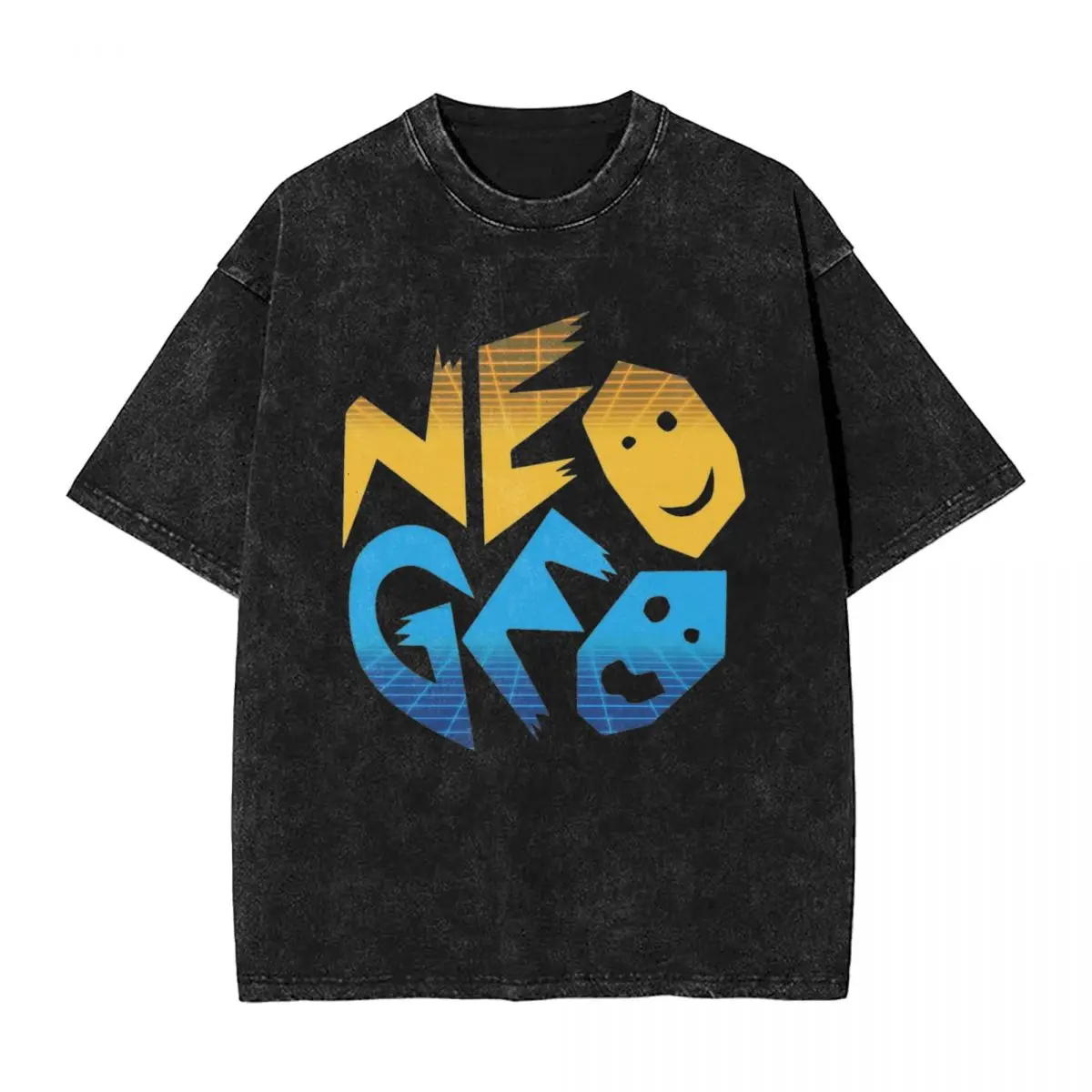 

Мужская футболка с логотипом Neo Geo, потертые футболки, популярная летняя футболка в стиле ретро, повседневная одежда с эстетическим принтом, идея подарка