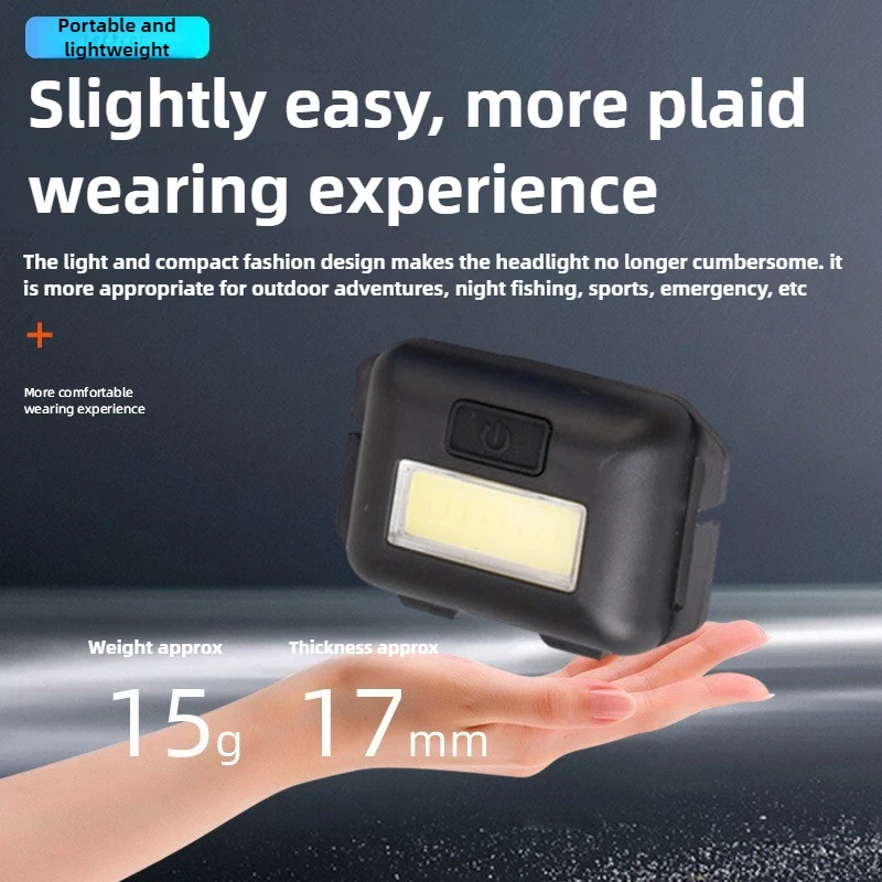 Мини COB трехсекционный No 7, пластиковая фара для бассейна, ночная езда, фара для ночной рыбалки, уличный налобный фонарь