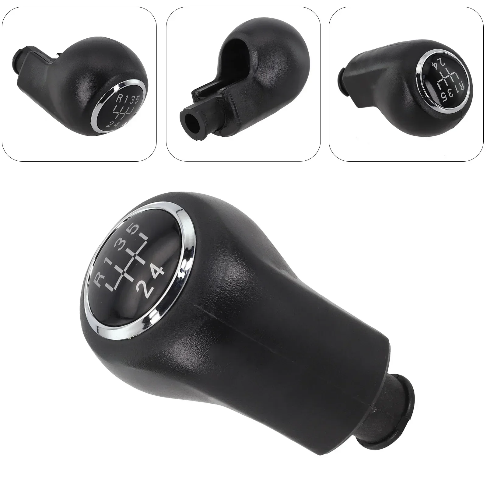 

5 6 Speed Knob Gear Shift Knob Car Modification 10*5*5cm Black Leather Gear Shift Knob Automobile Interior Easy Installation