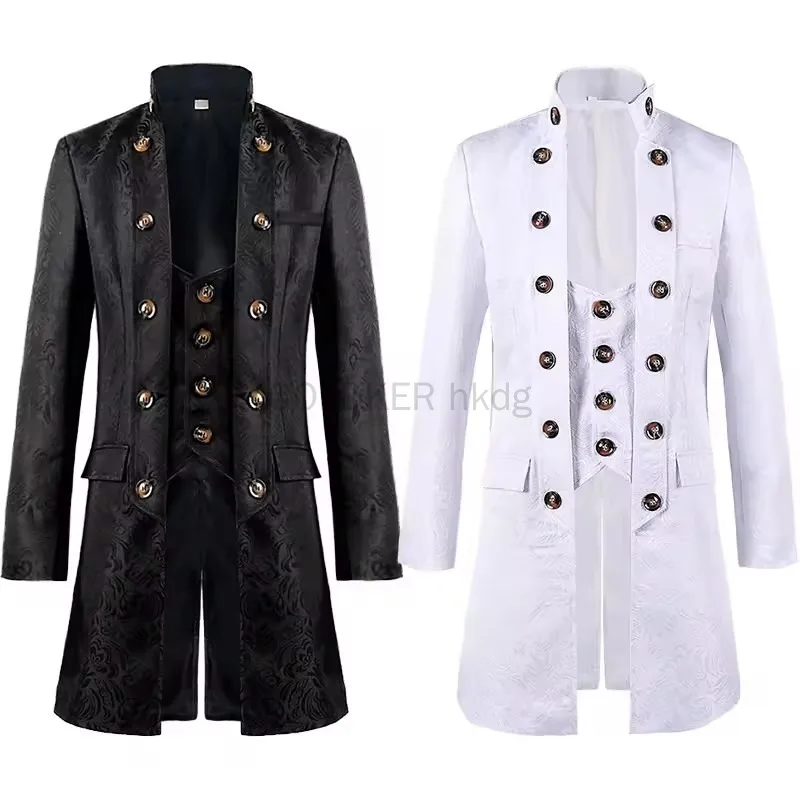 

Men's Victoria Steampunk Trench Coat Vintage Prince Overcoat Gothic Medieval Renaissance Jacket for Halloween Cosplay Costume