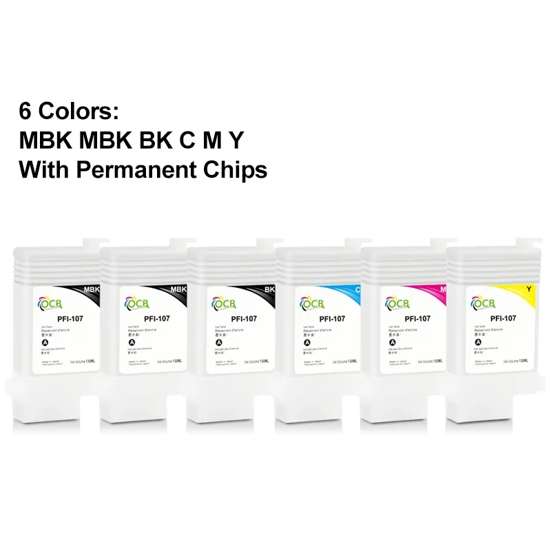 PFI-107 PFI107 Refillable Ink Cartridge With Permanent Chips For
