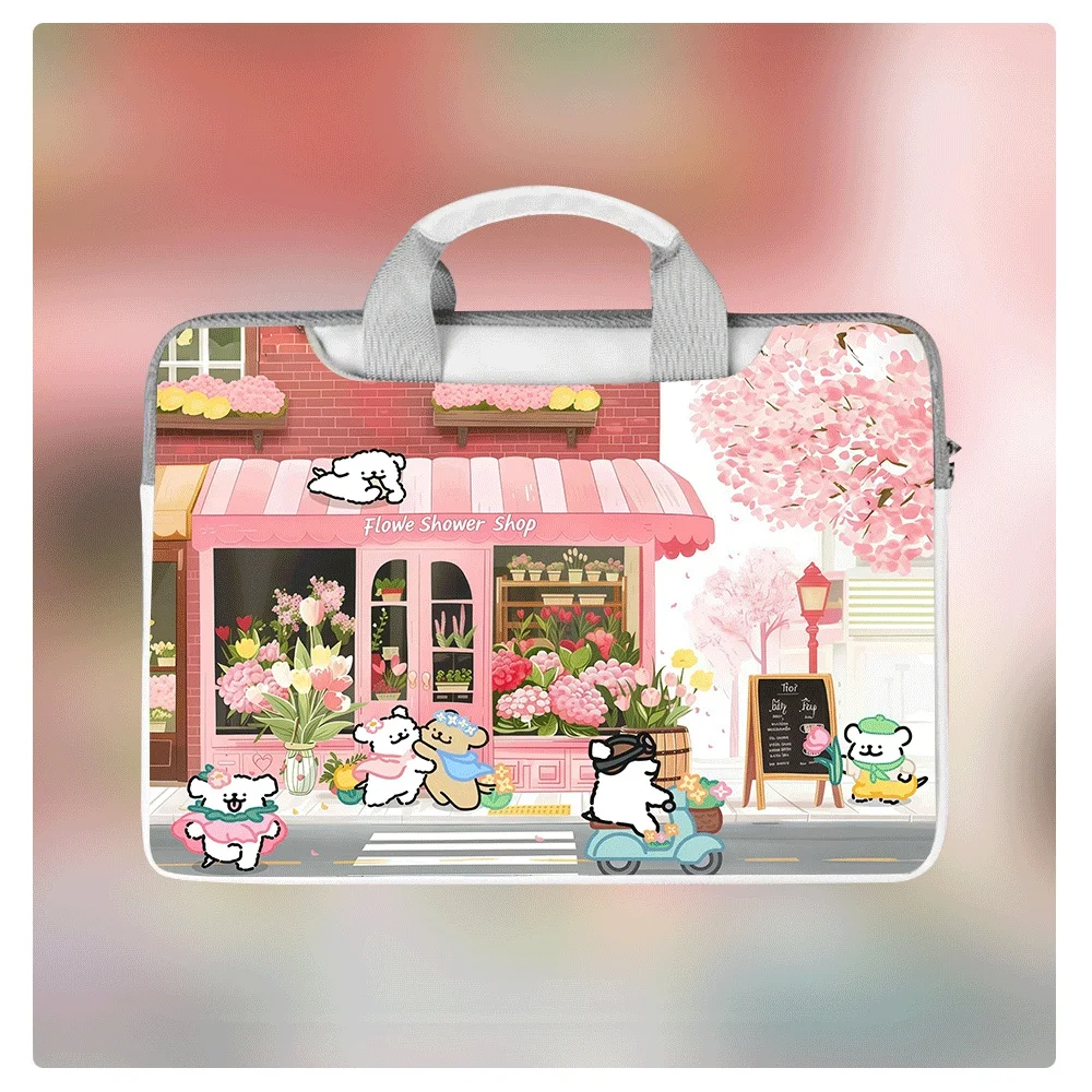 

Чехол для ноутбука с милым рисунком щенка, сумка с удобной ручкой, водонепроницаемый и ударопрочный, 12, 14.6, 16 дюймов, для Macbook, Huawei, Dell, подарок