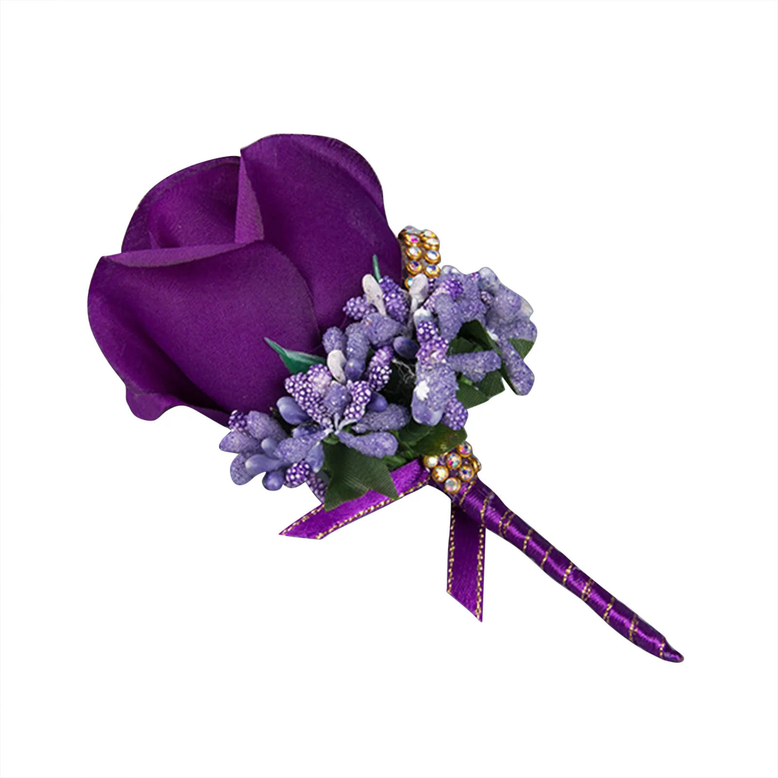 New Artificial Silk Brooch Pin Wrist Corsage Flower Wedding Women Men Boutonniere Bracelet Bangle Groom Bride Party Decoration