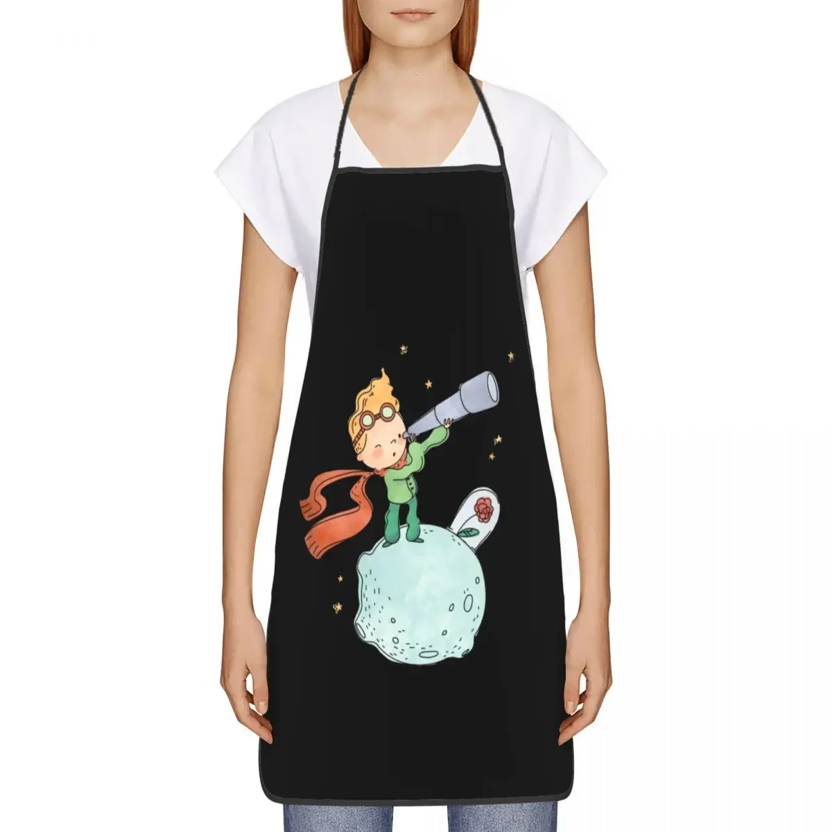 The Little Prince Apron for Women Men Unisex Bib Le Petit Prince French Fairy Tale Cooking Kitchen Tablier Cuisine Chef Baking