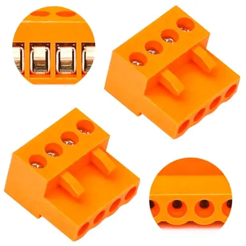 

3.96mm Connector 4 Pin Phoenix Connector HT396K HT3.96K HT3.96V HT3.96R Orange PCB Screw Terminal Block (5Pcs 3.96M-4Pin)