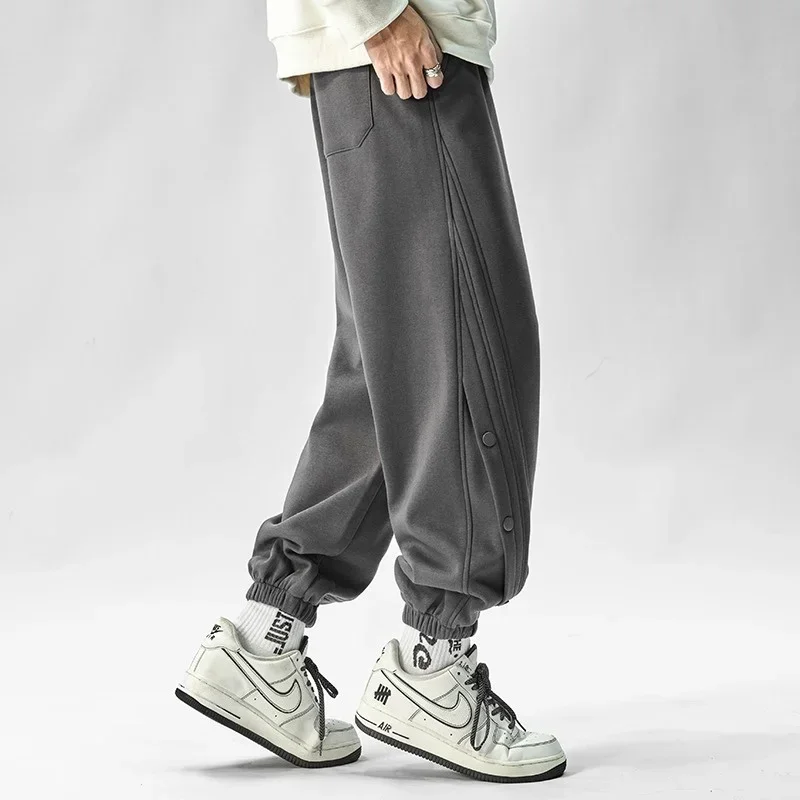 Autumn Casual Sports Joggers Pants For Men High Street Baggy Breasted Trousers 2024 New Hip Hop Fashion Y2K Gym Sweatpants