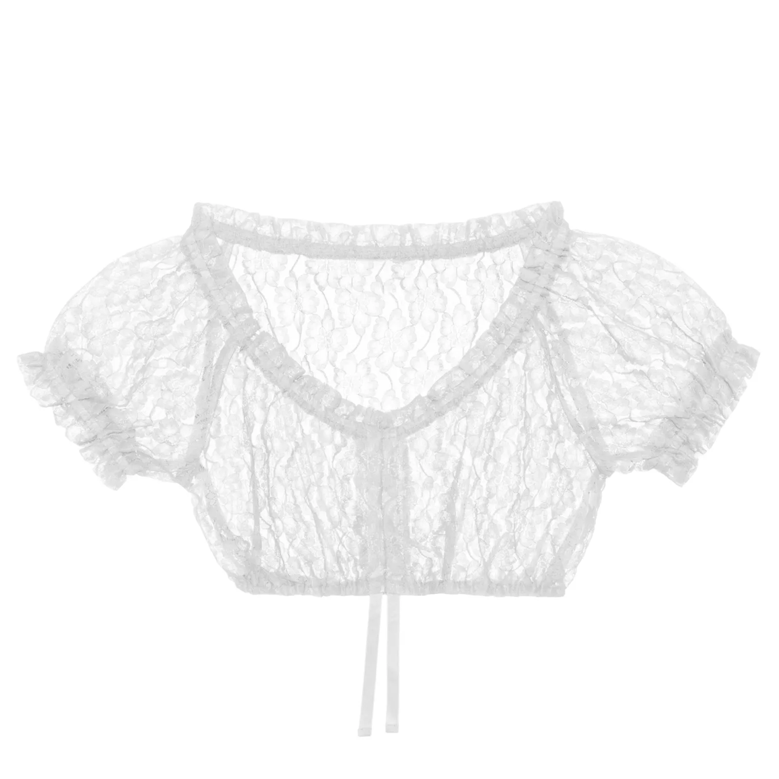 Elegant Oktoberfest Blouse Lace Floral Dirndl Wrap Crop Top Traditional Bavarian Beer Costumes Tops German Beer Festival