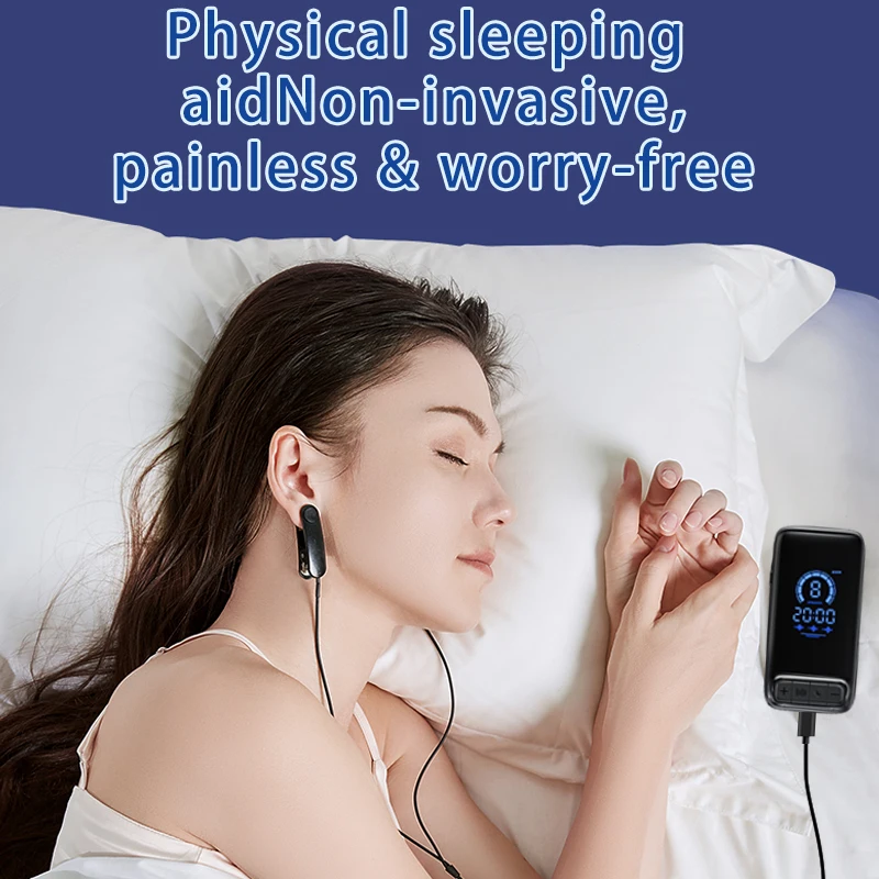 Ear Clipping CES Sleep Therapy Machine Microcurrent Stimulator for Deep Sleep Relaxation Treat Insomnia Naturally 3 Modes 9 Leve