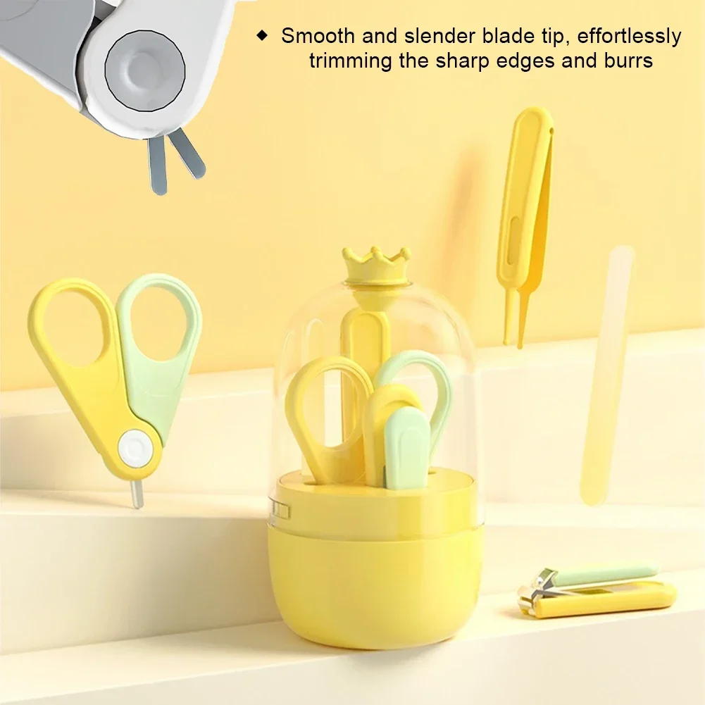 

Children Manicure Kit Baby Nail Scissor Baby Nail Care Tool Set Kid Safe Portable Nail Clipper Trimmer File Tweezer with Box