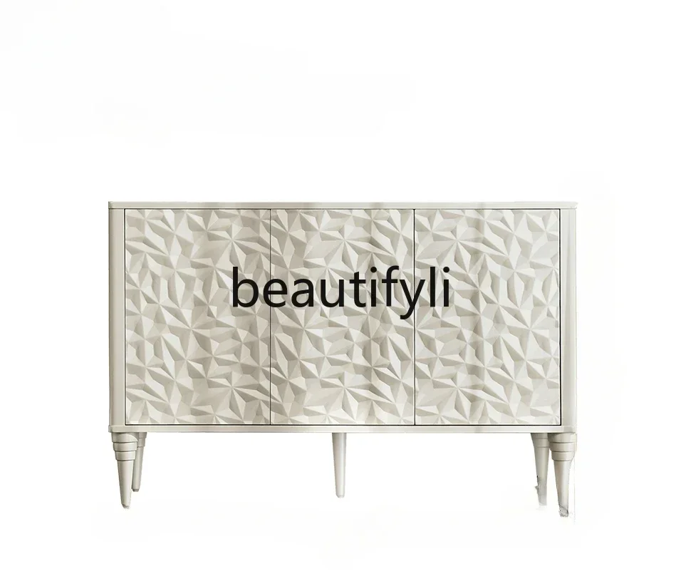 

Modern simple dining side cabinet light luxury entrance solid wood bedroom storage locker