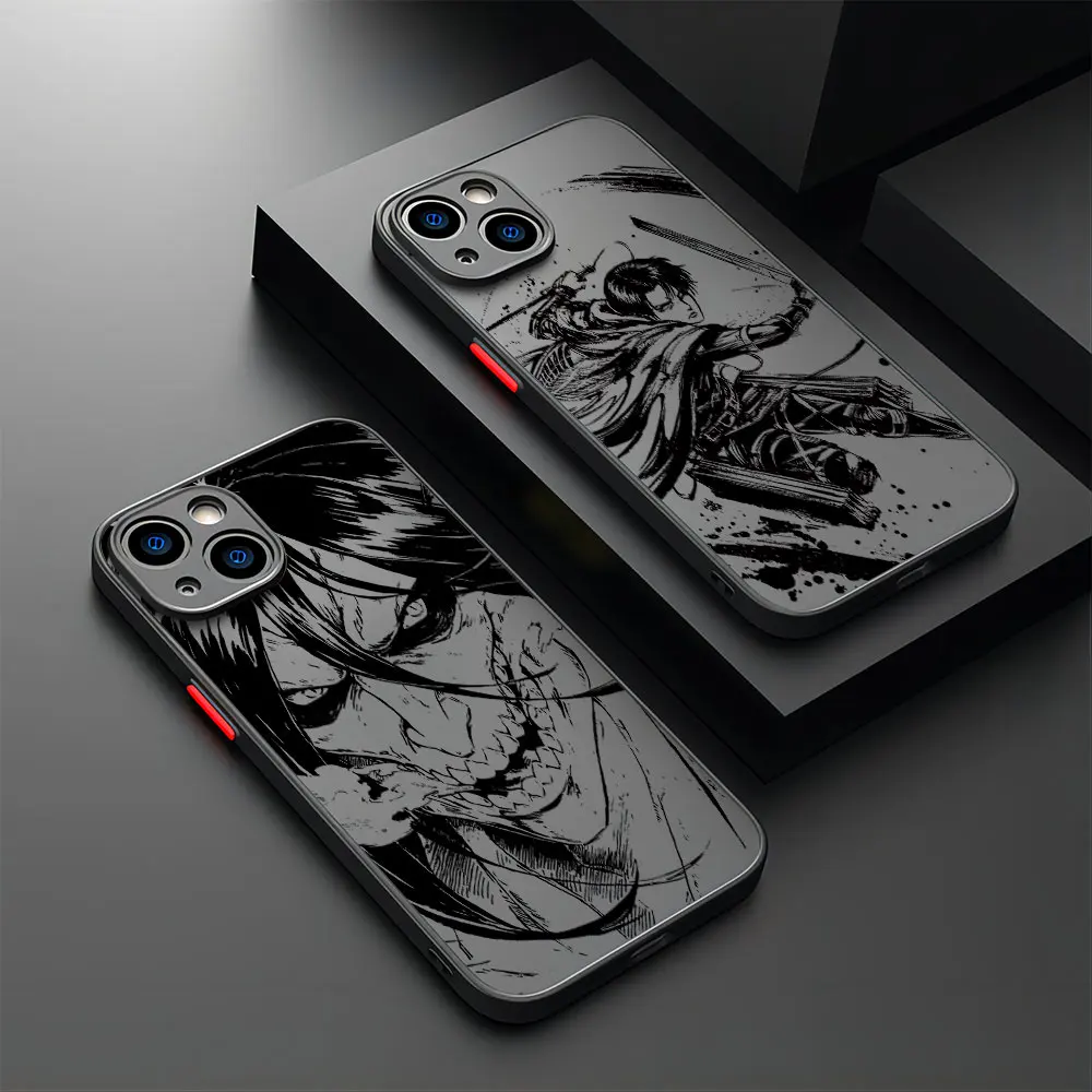 Anime Attack On Titan New Phone Case For iPhone 16 15 14 13 12 11 Mini Pro Max X XR XSMax 7 8 Plus Matte Transparent Back Cover