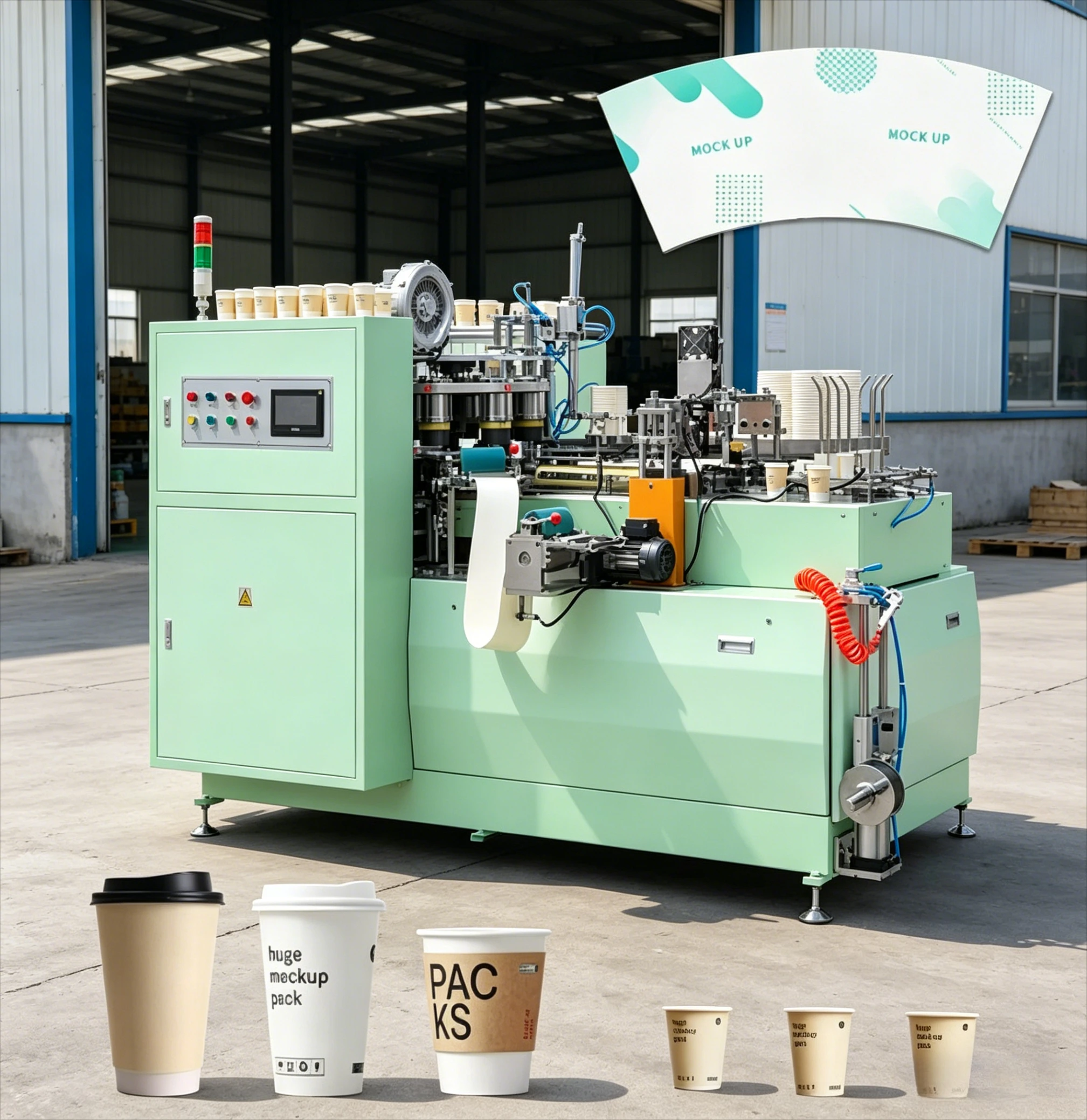 Small Businesses 80-110 pcs/Min Cartoon Cup Machine 90z-220z Fully Automatic Machine to Produce Paper Cups