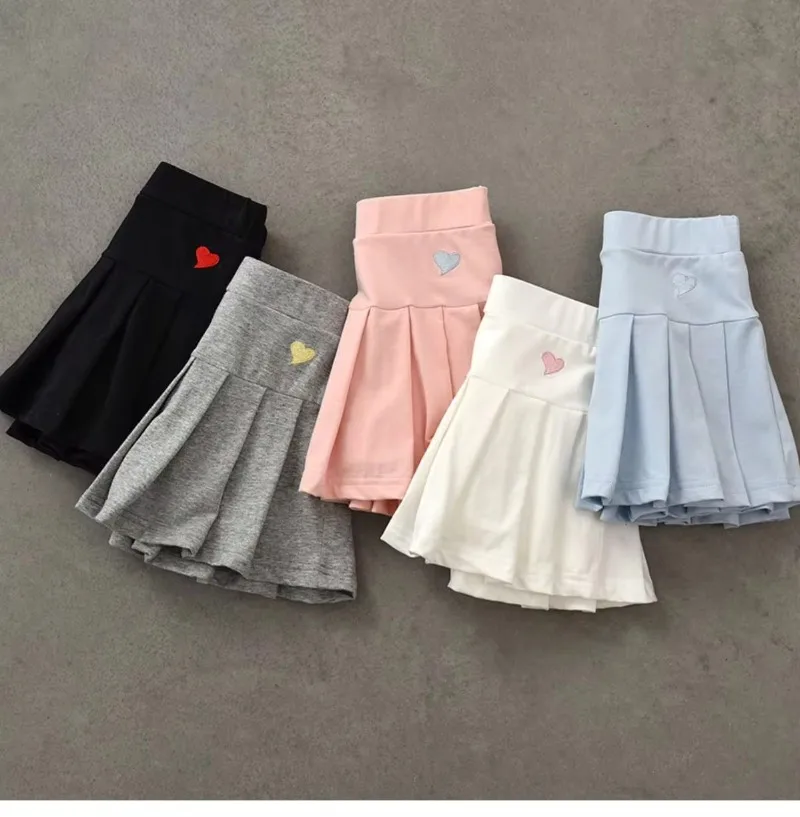 Kids Summer Dress with Safety Pants Thin Skirts for Girls New Pleated Skirt Pants Korean Student Uniform Skirts Back To School