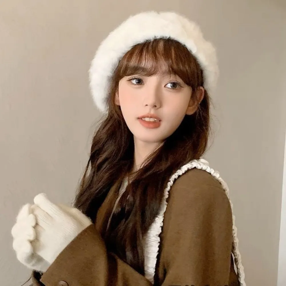 

Elegant Cloud Women Berets Keep Warm Painter Caps Korean Style Elastic British Beanie Hat Ladies