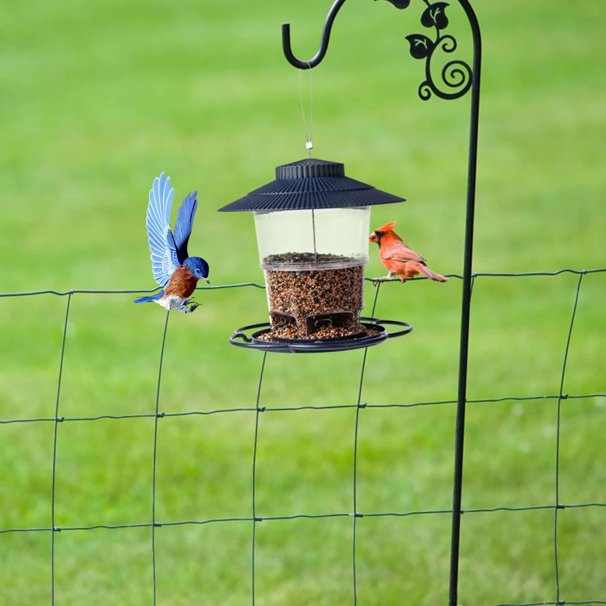 

Upgrade Garden Gazebo Hanging Wild Bird Feeder Outdoor Container With Hang Rope Pet Bird Feeding House Type Bird Feeder