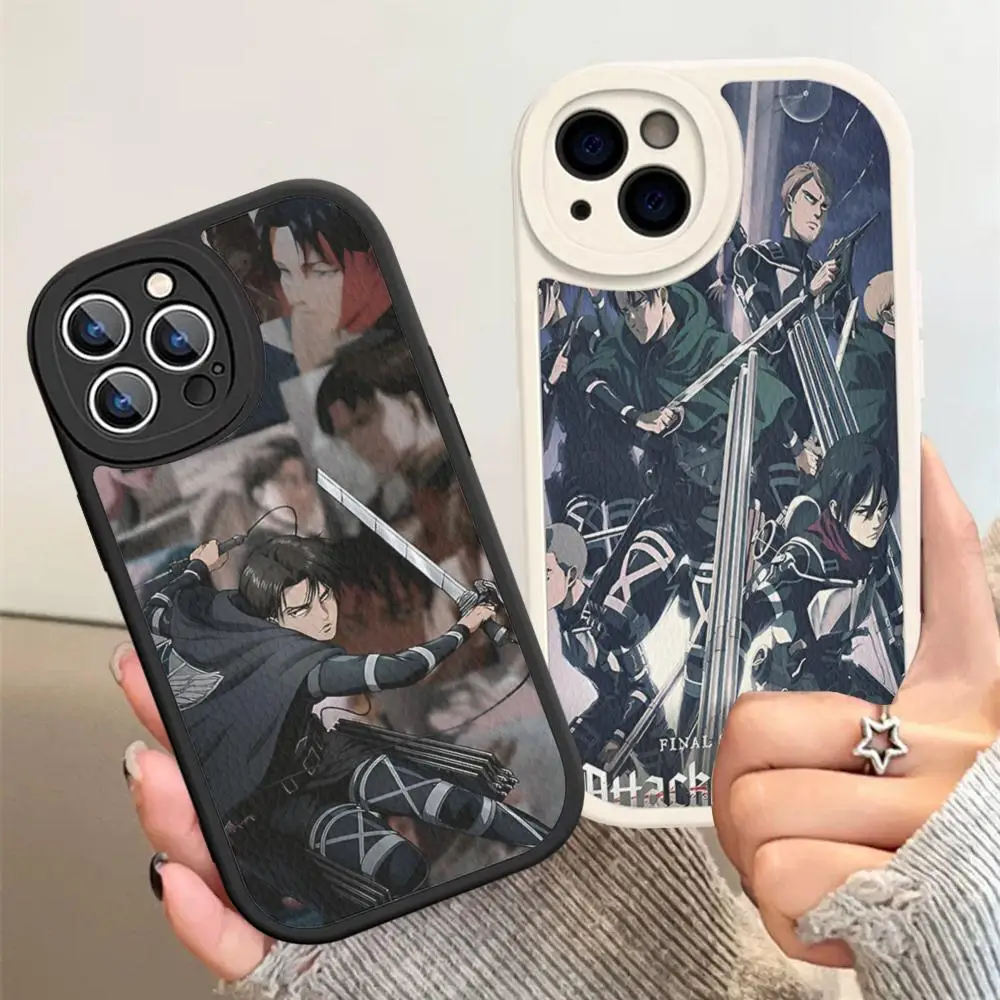 Anime L-LEVI A-ACKERMAN Phone Case Hard Leather For iPhone 14 13 12 Mini 11 14 Pro Max Xs X Xr 7 8 Plus Fundas