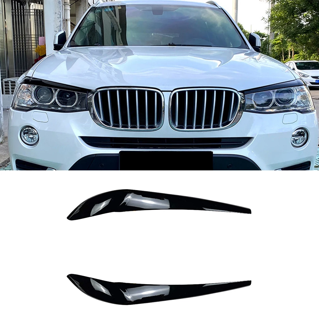 

Car Headlight Eyebrows Eyelid Cover Stickers For BMW X3 F25 X4 F26 2014-2017 Glossy black/Carbon look Body Kit Tuning