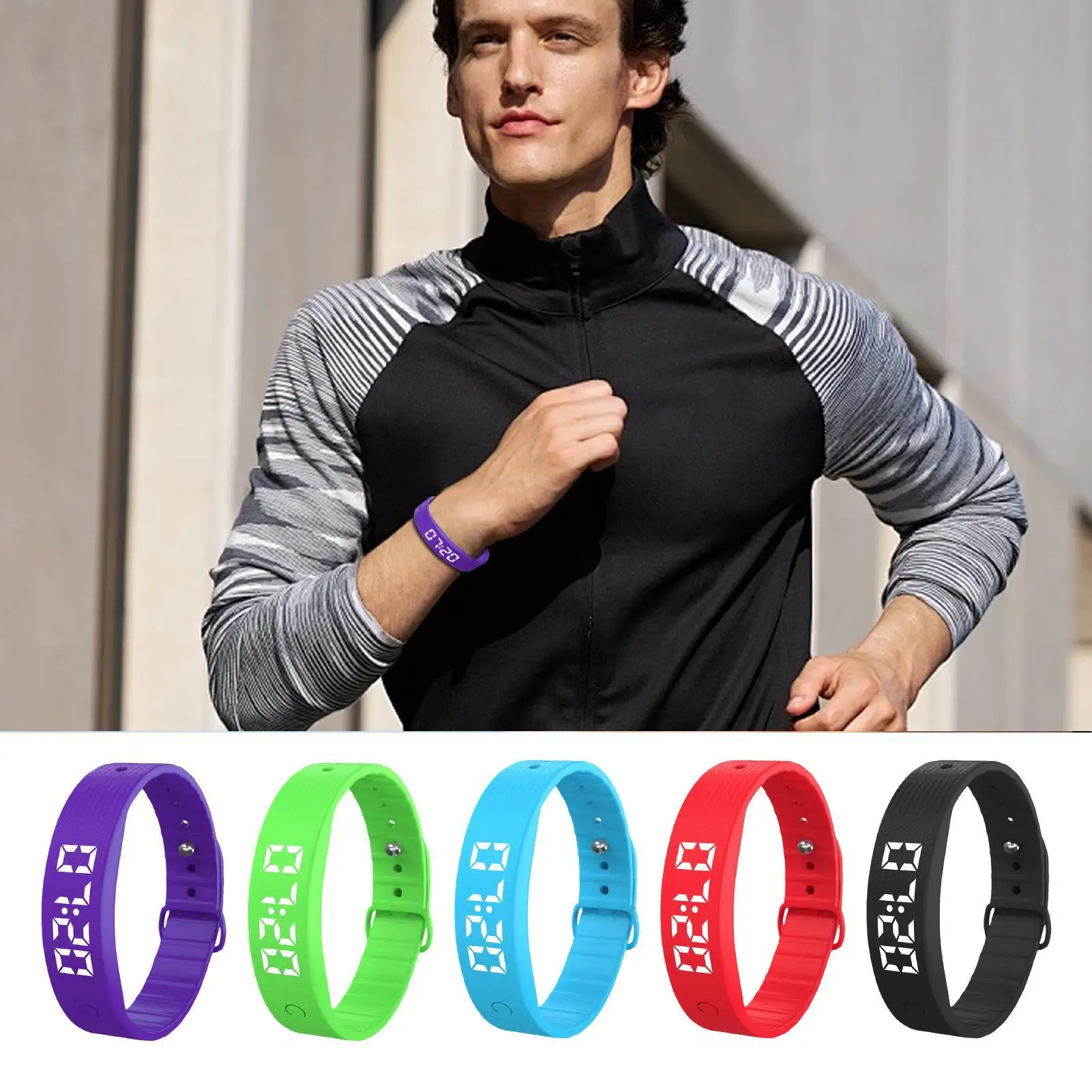 Silent Alarm Wristband Rechargeable Bracelet With Timer Silicone Vibration Clock Alarm Wristband For Adults Kids Couples Daily