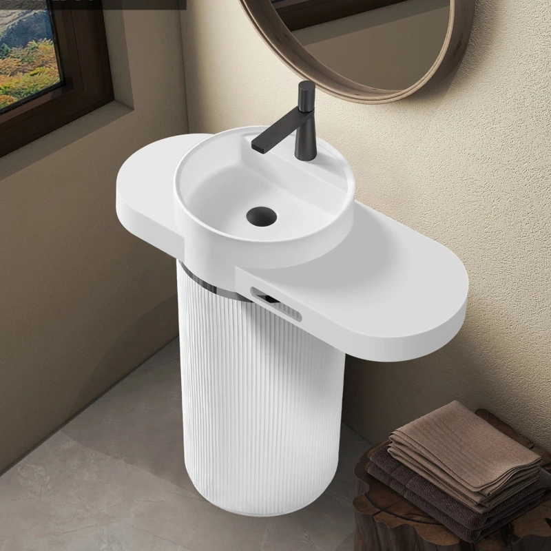 

countertop rack wash basin, bathroom integrated floor-to-ceiling washbasin, non-standard size column basin