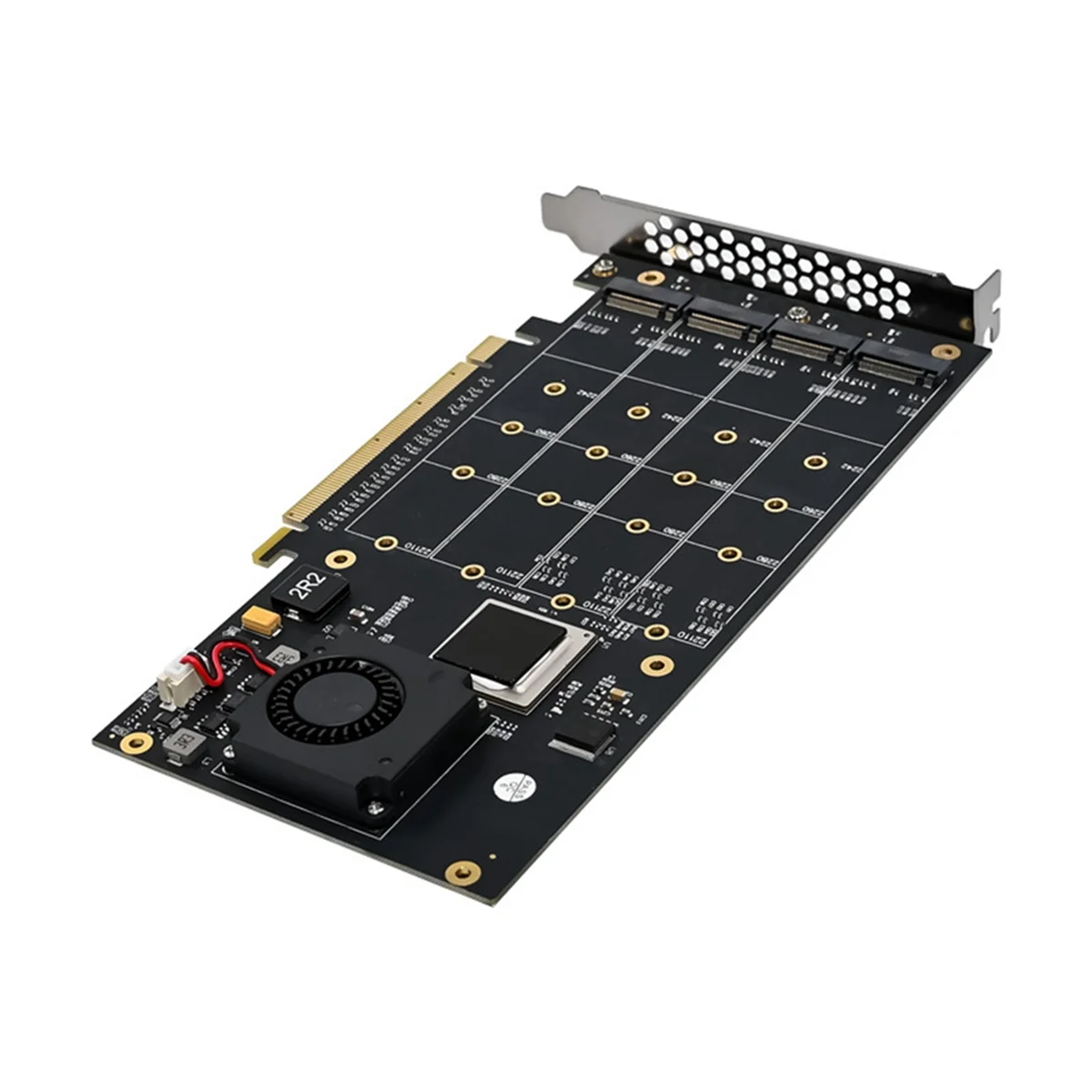 New Server Expansion Card ST5110 PCIe X16 PEX8748 Quad Channel NVMe Server Grade Storage Expansion Card