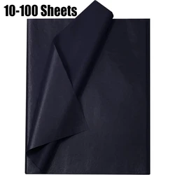 10-100 Sheets Black Tissue Paper for Packaging Gift Wrapping Craft Papers Bulk for DIY Artworks Flower Decoration