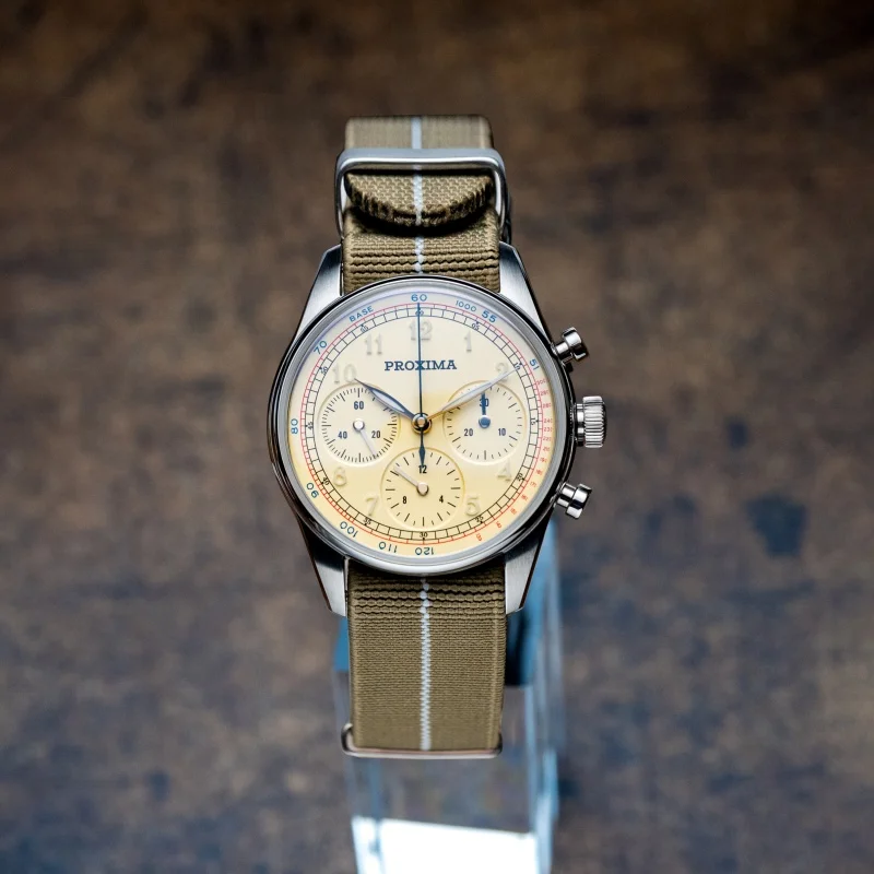 Proxima PX1725 Men Chronograph Watch 39mm Pilot Manual Wind Mechanical Wristwatch 50m Waterproof Sapphire BGW-9 Luminous ST1902