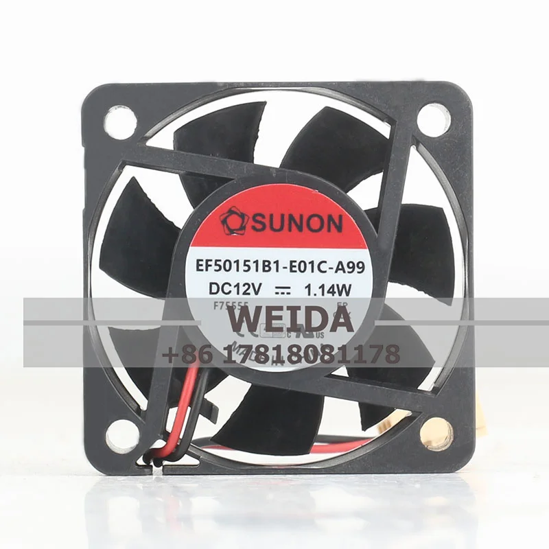 Original SUNON EF50151B1-E01C-A99 5015 DC12V 1.14W 5CM 50x50x15MM chassis cooling fan