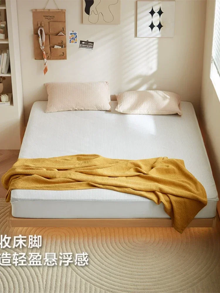 Simple Non-Bedside Suspension Double Bed Master Bedroom Home Japanese Single Bed Lin Shi Mu Ye Uv1a