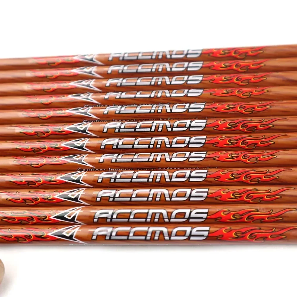 ACCMOS ID6.2mm ไม้คาร์บอน Arrow SHAFT 32 นิ้วกระดูกสันหลัง 300 350 400 450 500 550 600 700 800 ไม้ผิวสําหรับยิงธนูยิง