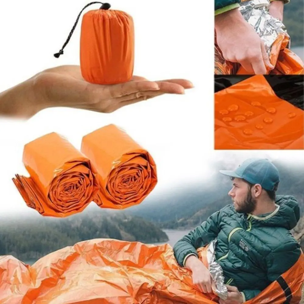 Kit Waterproof Emergency Sleeping Bag Portable Thermal Thermal Blanket Emergency Reusable Rescue Bag Camping