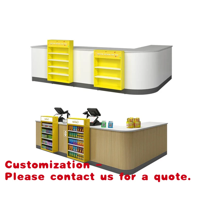 

Customize.JIachuang JC001 Supermarket Convenience Store All-Steel Cash Counter 3 Compartments Small Shelves Compact Design Corne