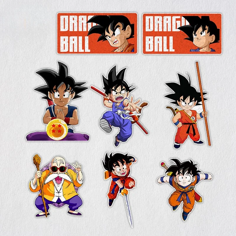 Светоотражающая Автомобильная наклейка Dragon Ball с аниме мастером Роши сыном Гоку, декоративная наклейка на дверь и тело, детская игрушка, подарок на день рождения