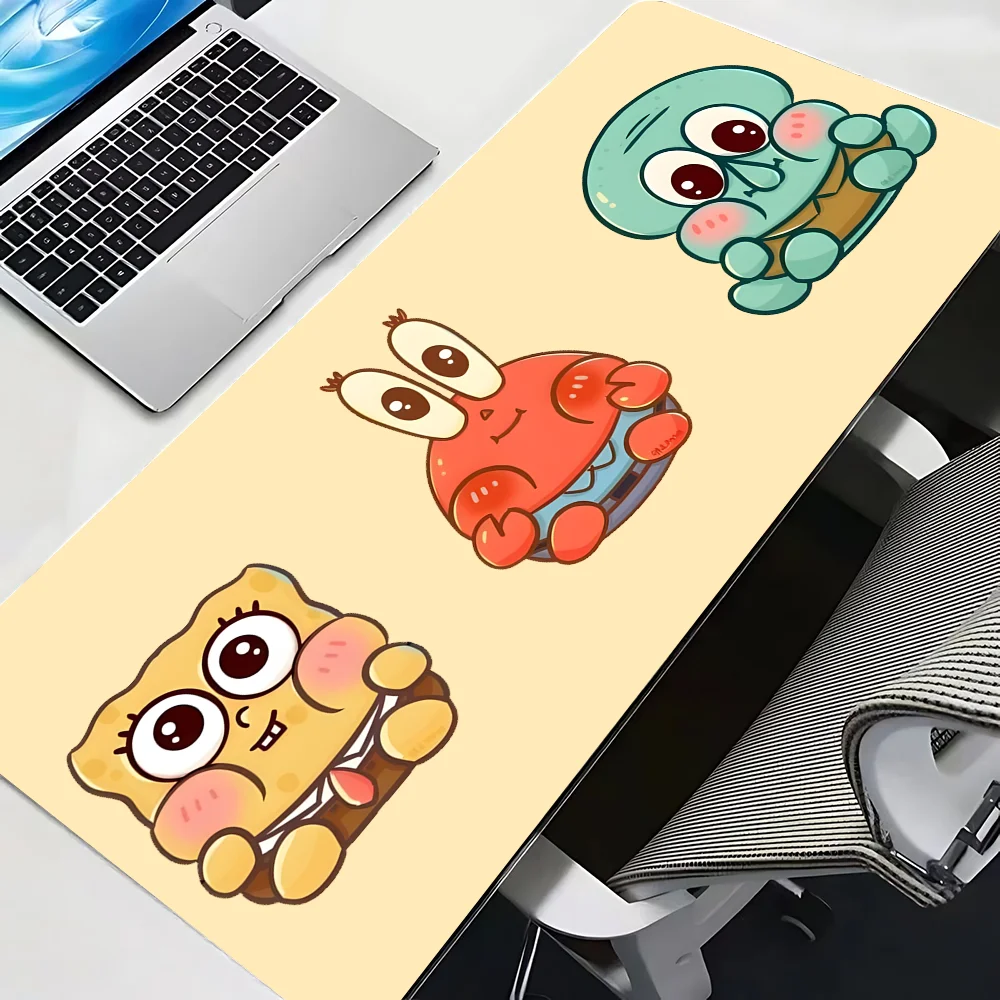 S-SpongeBob Anime Mousepad Mause Pad Mouses Rug Office Accessories Desk Mat Mousepad Keyboard Gaming Pc Mats Xxl Large Carpet