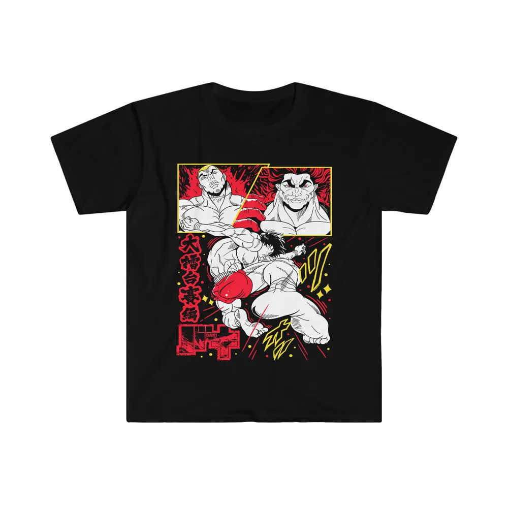 Baki de Grappler T-shirt Baki Hanma Manga Yujiro Hanma Baki Anime Soft Tee